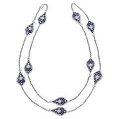 Diamond Necklace with Lapis Lazuli