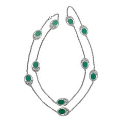 Collier de diamants et malachites