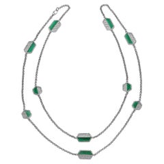 Diamond Necklace with Malachite