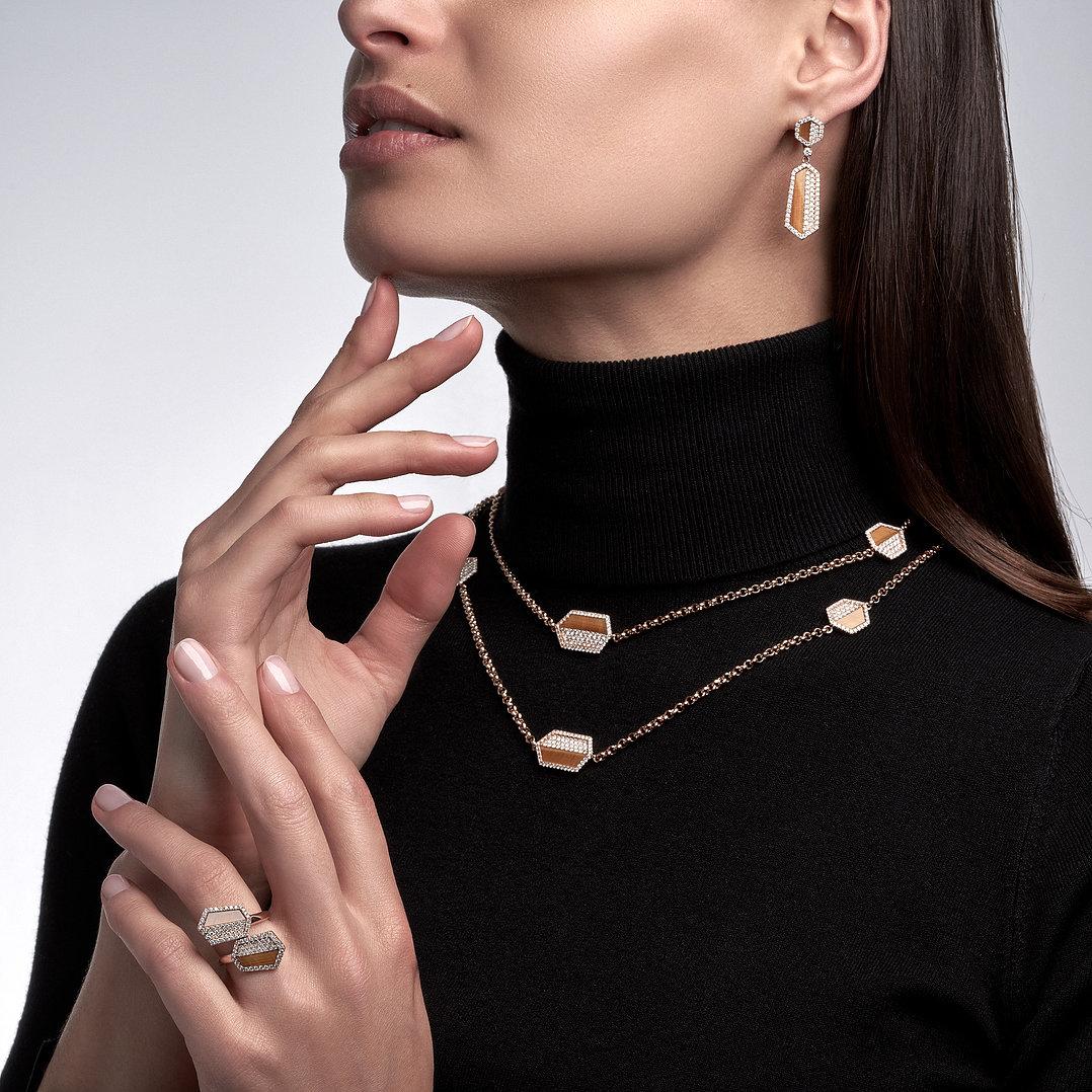 Collana di diamanti con occhio di tigre in vendita 2