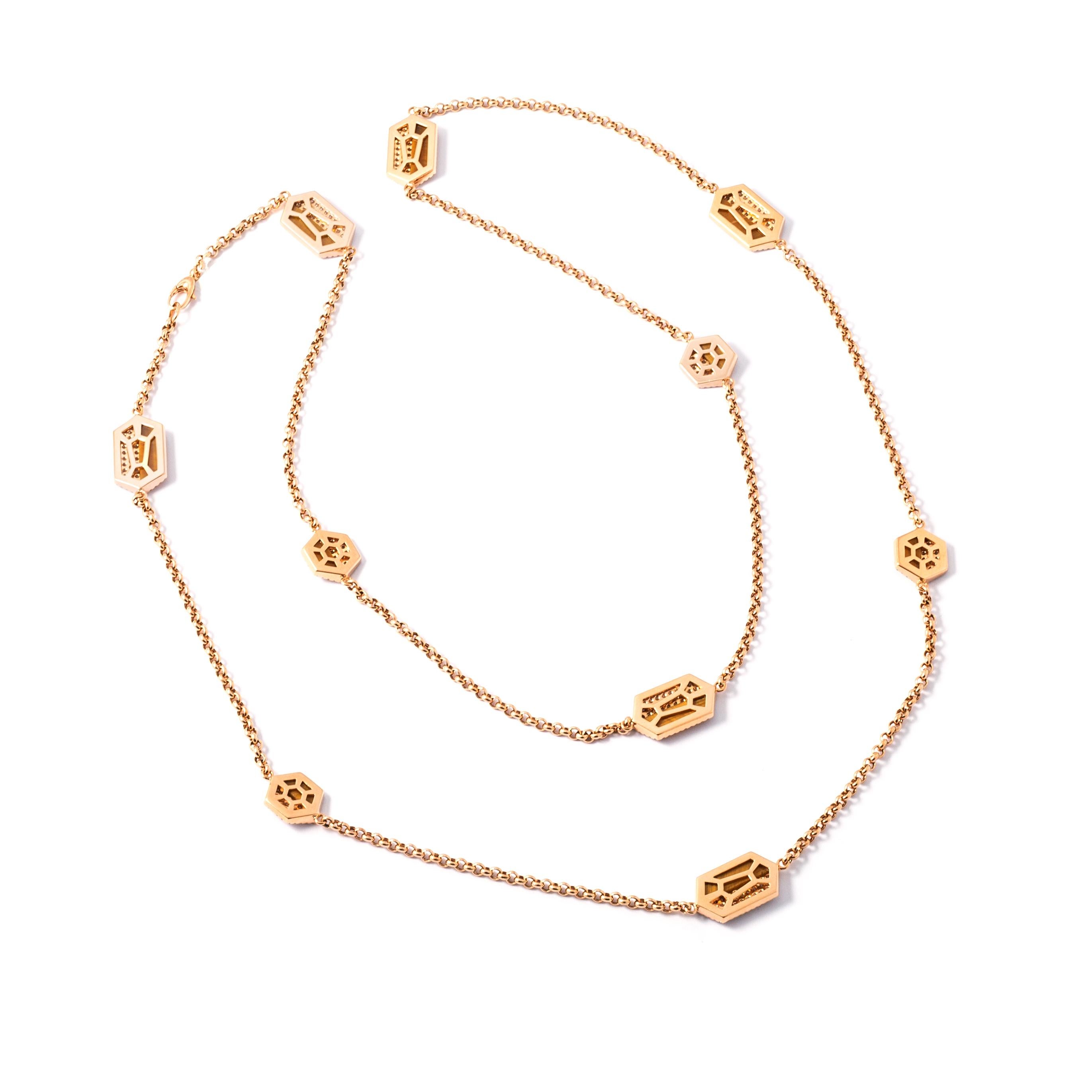 Collana di diamanti con occhio di tigre In condizioni Nuovo in vendita a Geneva, CH