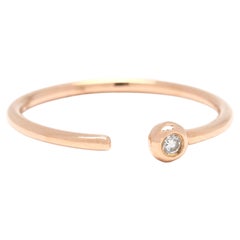 Diamond Negative Space Band Ring, 18k Rose Gold, Ring Size 6.25