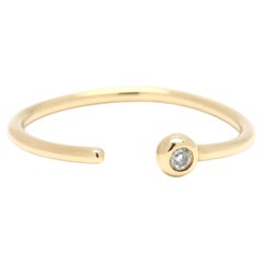 Diamond Negative Space Band Ring, 18k Yellow Gold, Ring Size 6.5