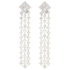 Diamond Negligee Waterfall Drop Earrings in Platinum 16.17 Carat