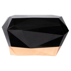 Diamond Nightstand - Hand-Crafted Wood & Polished Gold Brass - Boca do Lobo