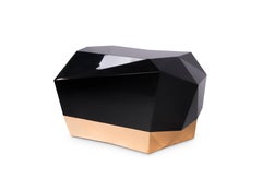 Diamond Nightstand in Black Lacquered Wood by Boca do Lobo