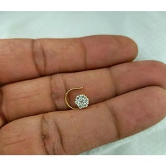 Épingle à bijoux corps en or massif 14 carats avec diamants naturels non percés