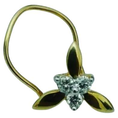Anello da naso con diamante in oro massiccio 14k Spilla da naso Gioielli per il corpo Accessori da donna Regalo.