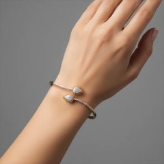 Diamond Nova 14K (or 18k upon request) Yellow Gold Bangle Bracelet