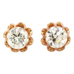 Diamond Old-Cut Earstuds 1.17ct and 1.01ct
