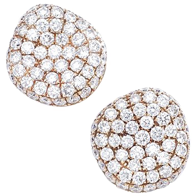Rose Gold Petit Diamond Earrings For Sale at 1stDibs