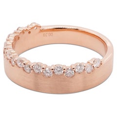 'Diamond On The Rim' 18K Rose Gold White Diamond Band Ring