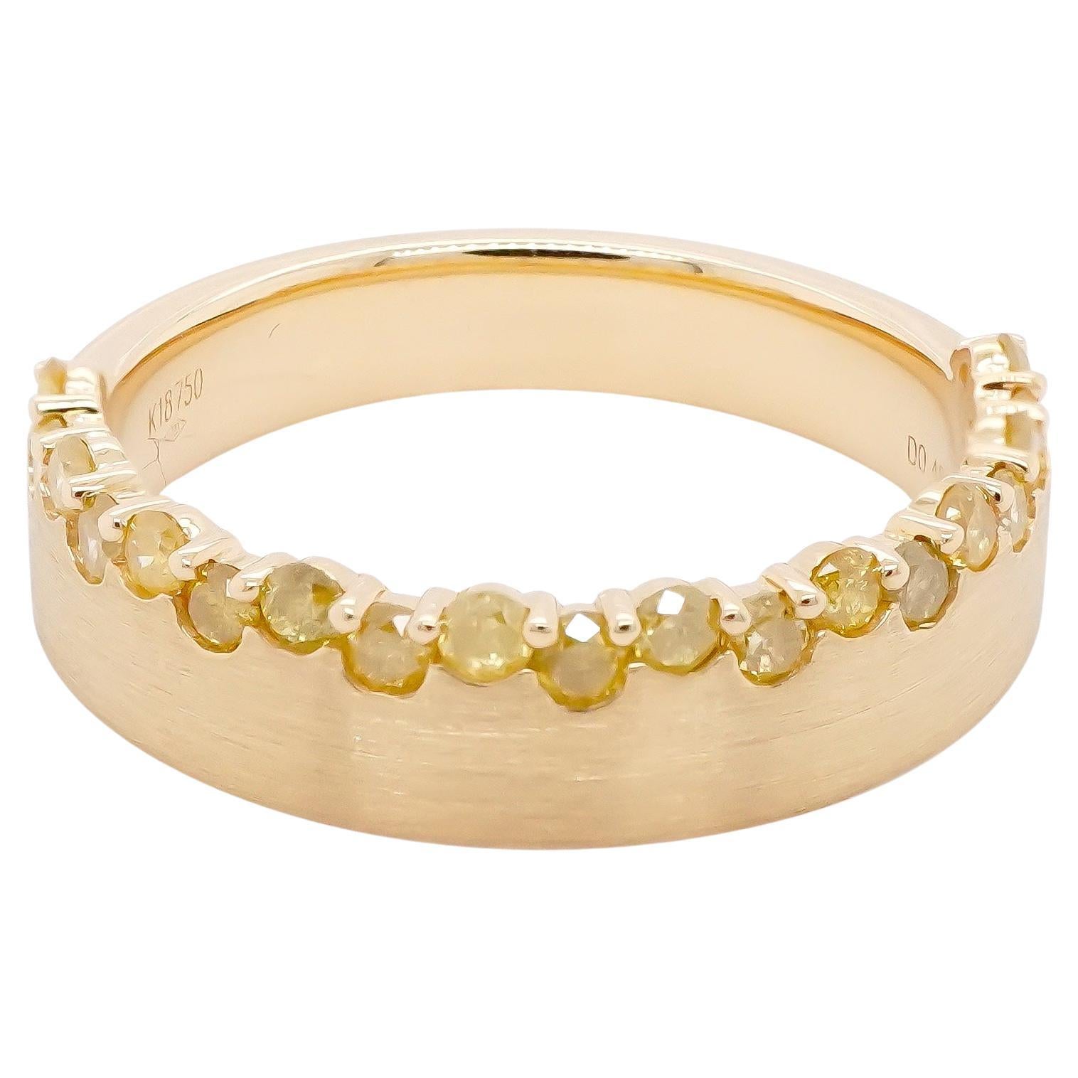 Ring 'Diamant auf dem Rand' aus 18 Karat Gelbgold