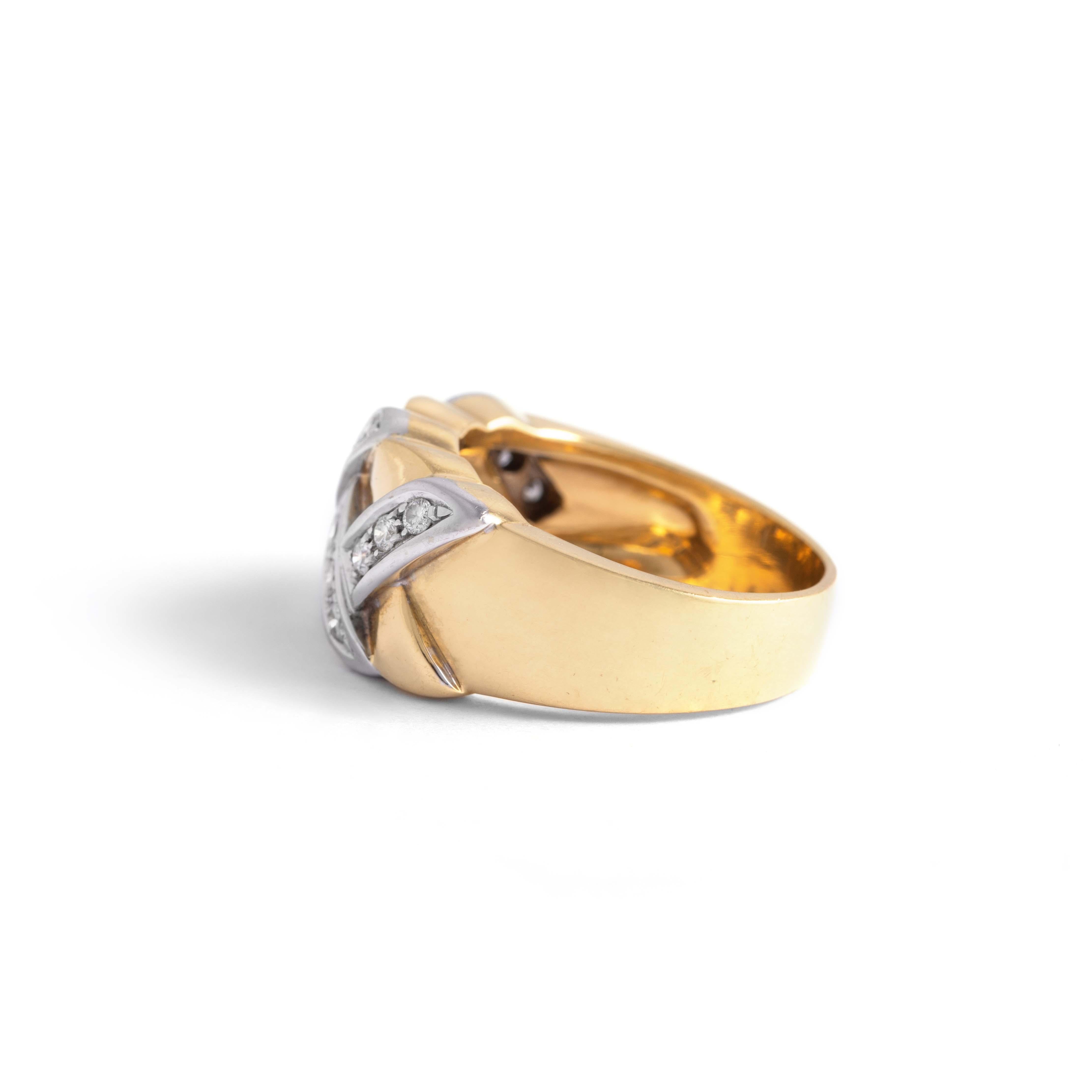 Diamond on Yellow and White Gold 18k Ring 1