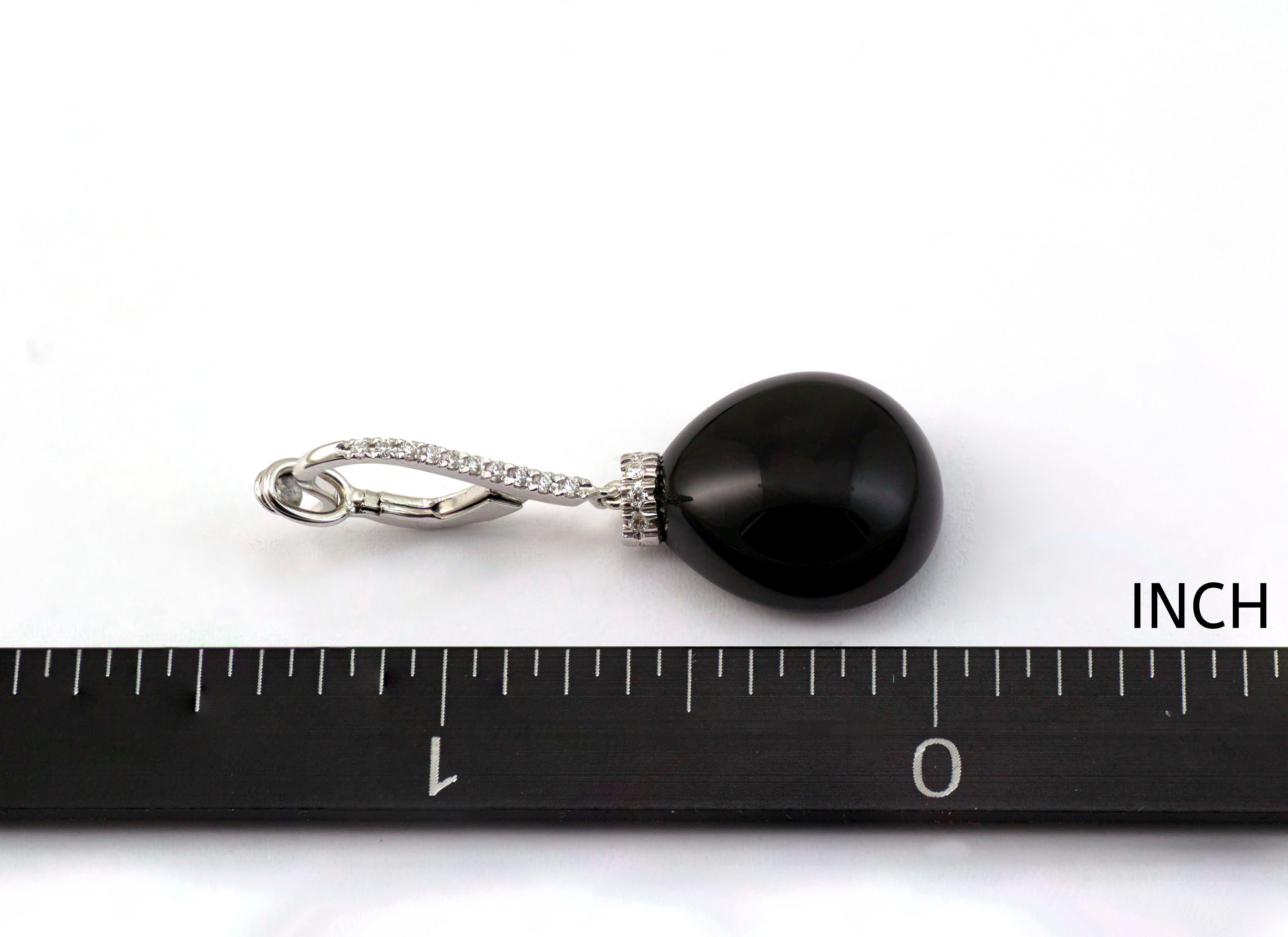 Contemporary Diamond Onyx 18 Karat White Gold Made in Italy Gattopardo Earrings