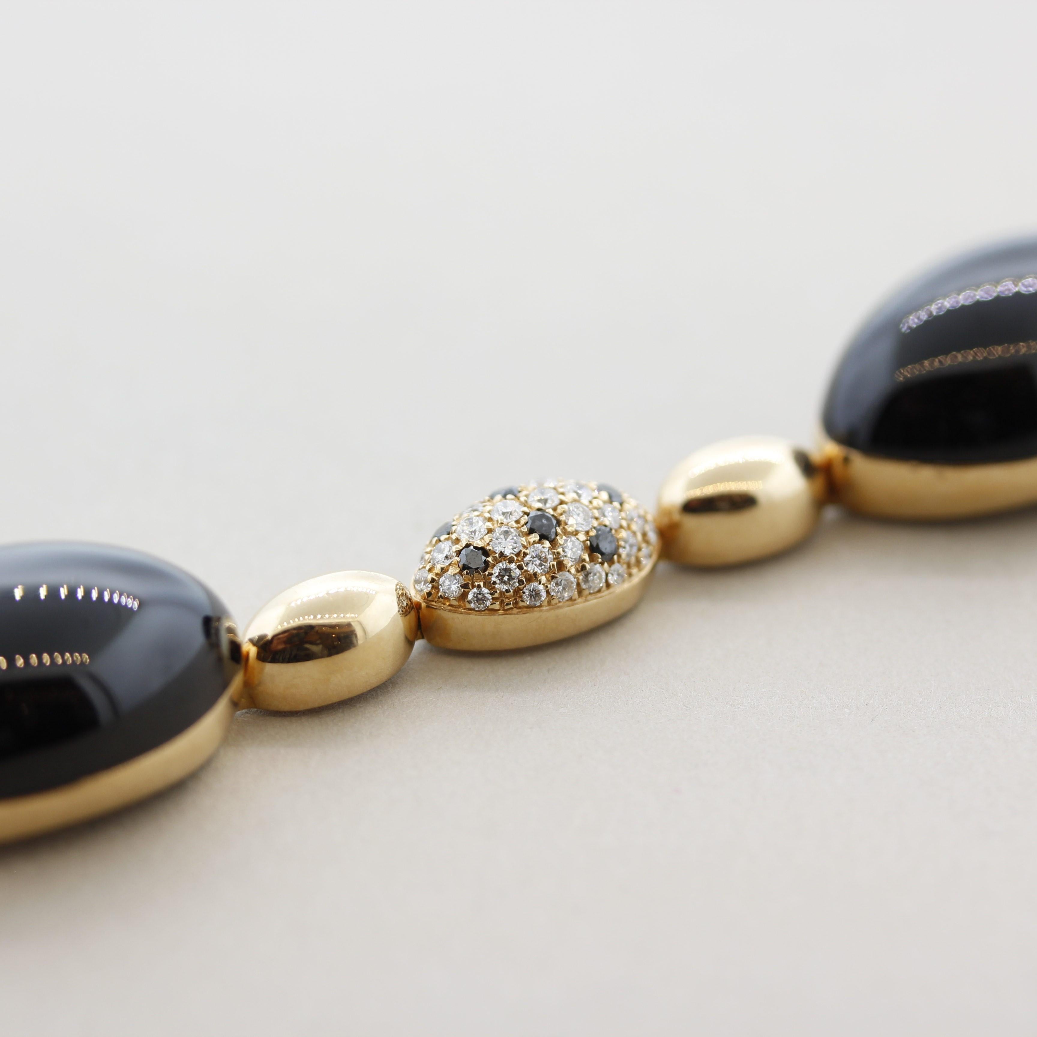 onyx and diamond panther bracelet