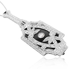 Diamond Onyx Pendant Necklace