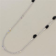 Diamond Onyx Sapphire Gold Chain Necklace