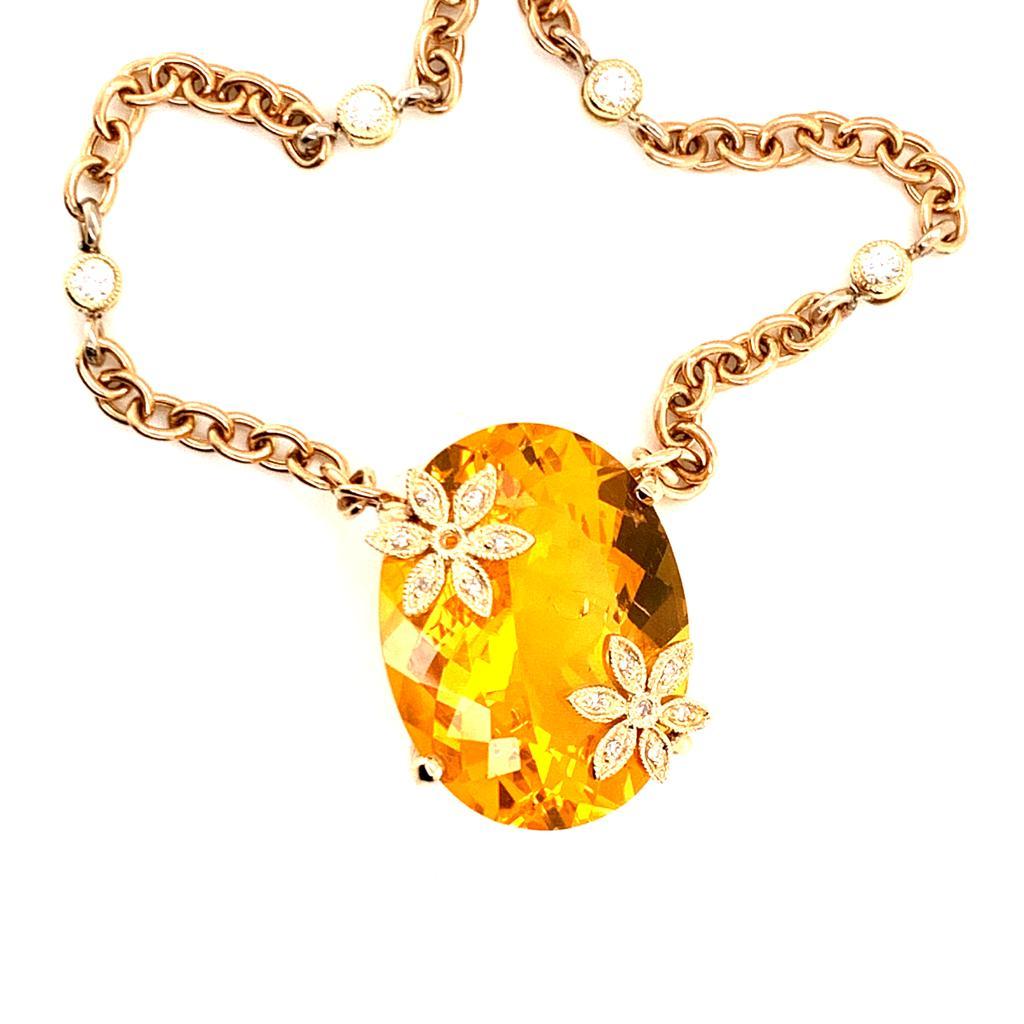 Oval Cut Diamond Opal Necklace 18k Gold 18.4 TCW Italy Certified