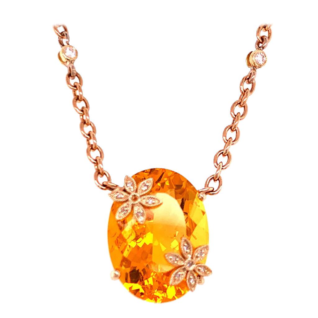Diamond Opal Necklace 18k Gold 18.4 TCW Italy Certified