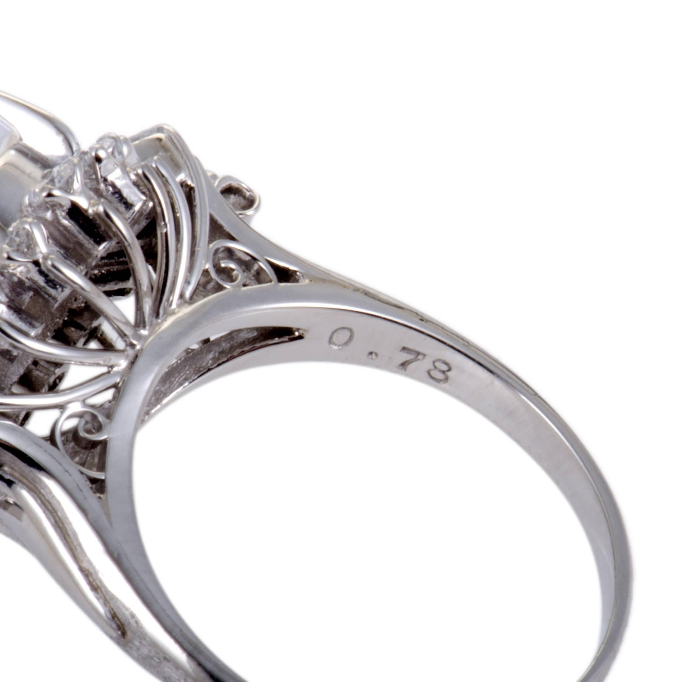 Women's Diamond Opal Platinum Cabochon Ring