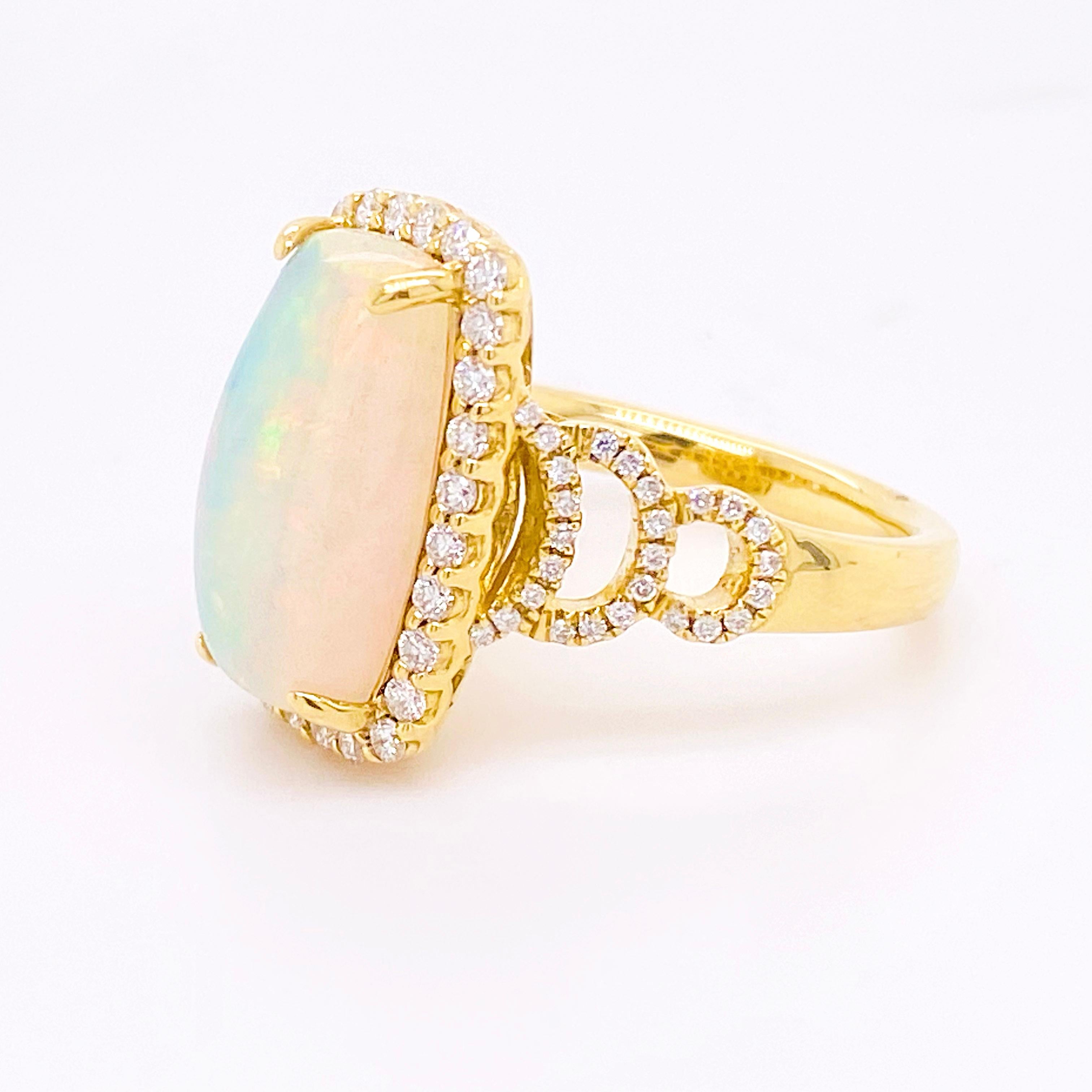 cushion cut opal ring