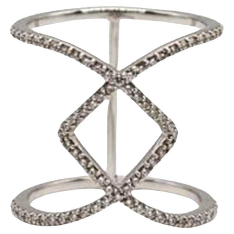 Diamond Open 14K (oder 18k auf Anfrage) Weißgold Kreis Ring