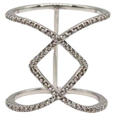 Diamond Open 14K (or 18k upon request) White Gold Circle Ring