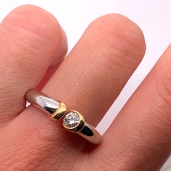 Diamond open band engagement ring platinum and gold