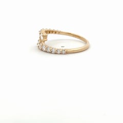 Diamond Open Bypass Ring in 14K Yellow Gold 0.99 Carat F-G VS-SI