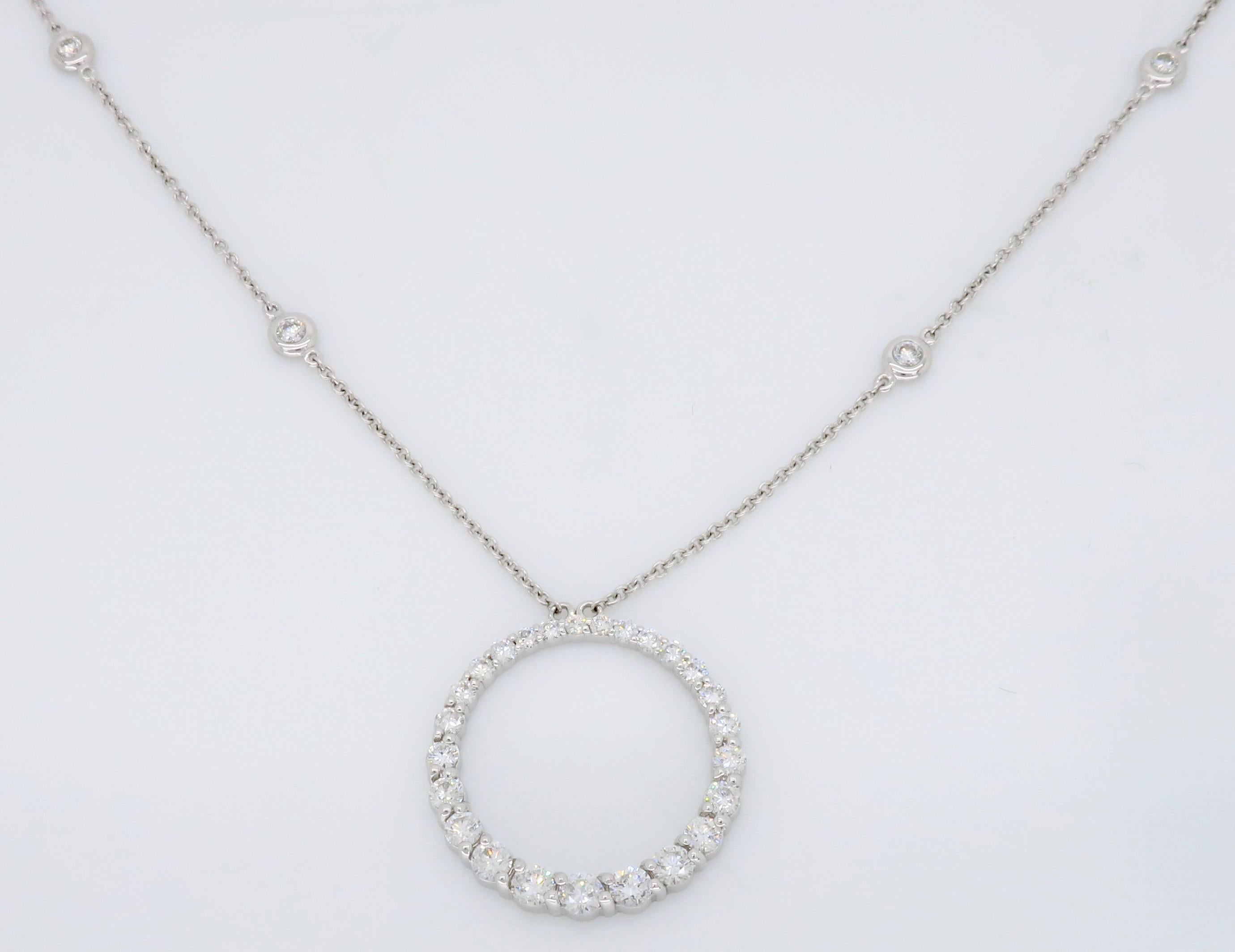 Diamond Open Circle Pendant Necklace 3