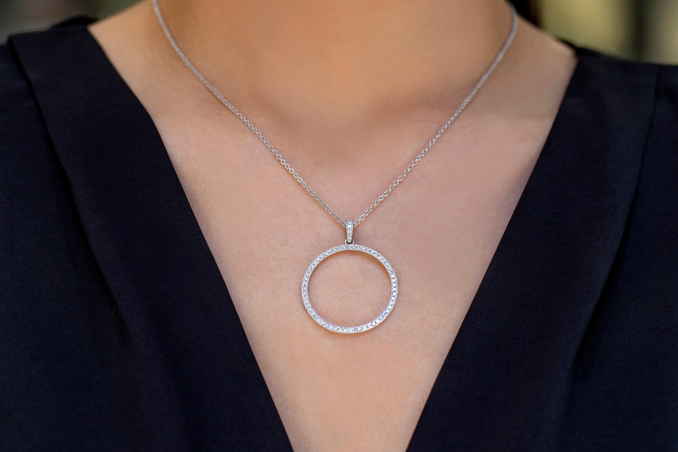 open circle diamond necklace