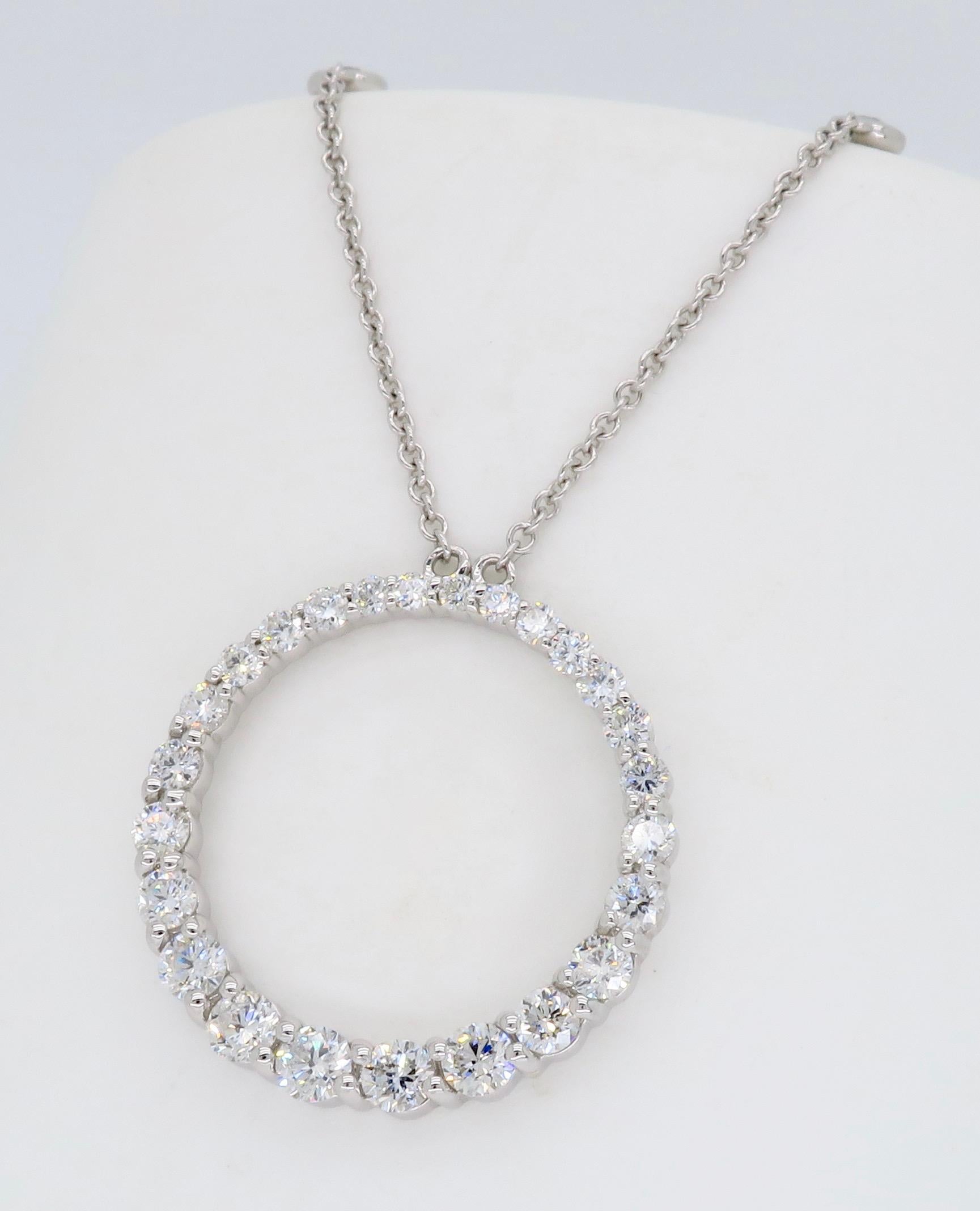 Diamond Open Circle Pendant Necklace 1