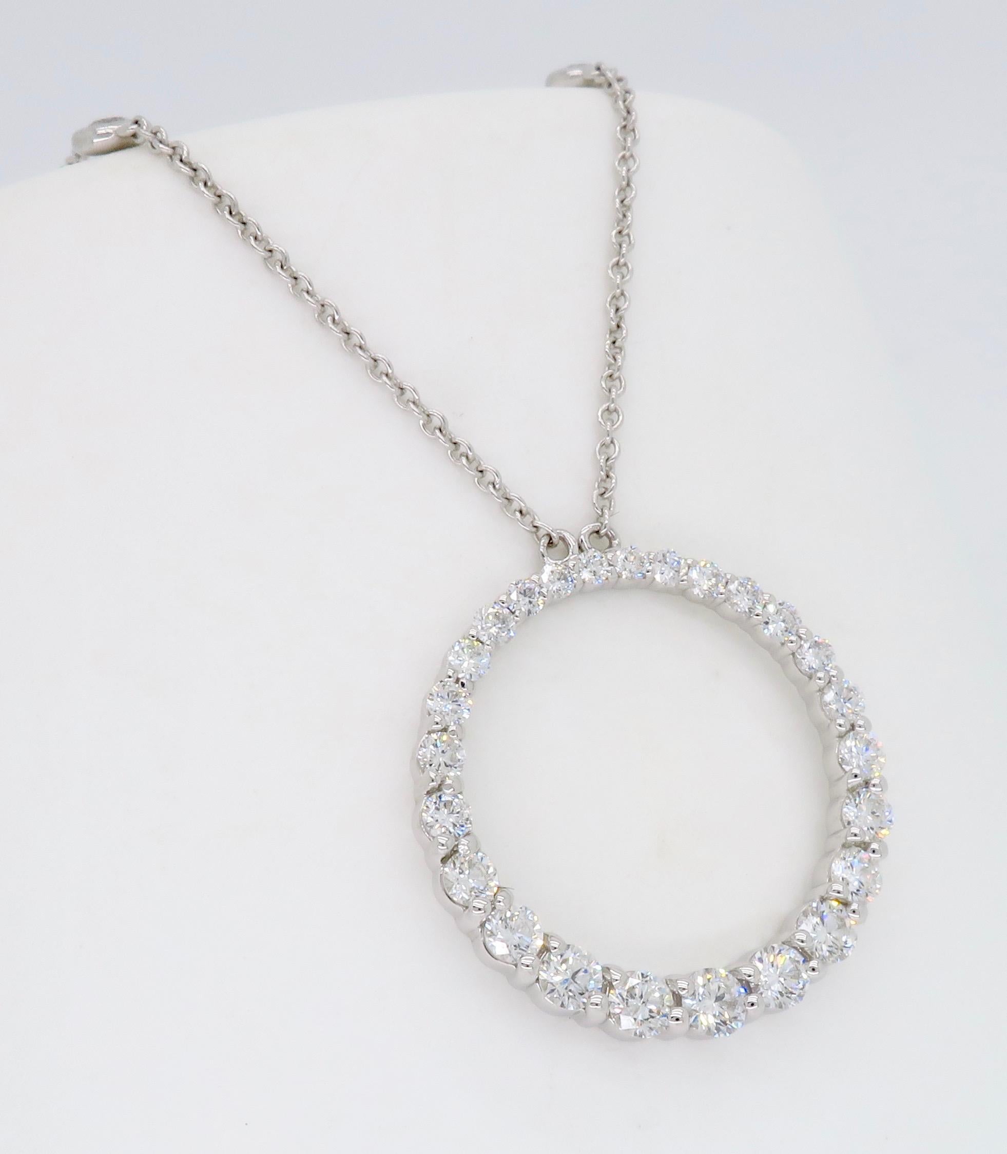 Diamond Open Circle Pendant Necklace 2