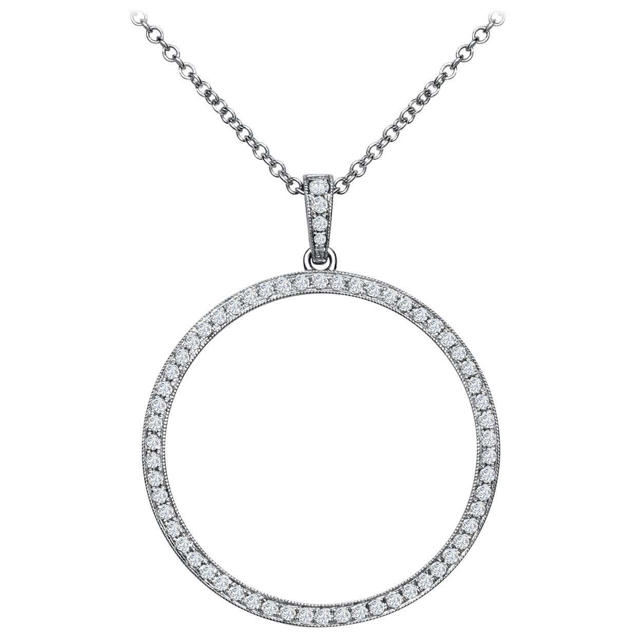 Open circle diamond necklace Clearance