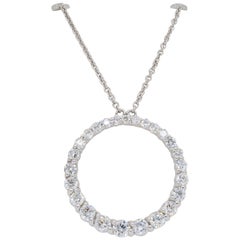 Diamond Open Circle Pendant Necklace