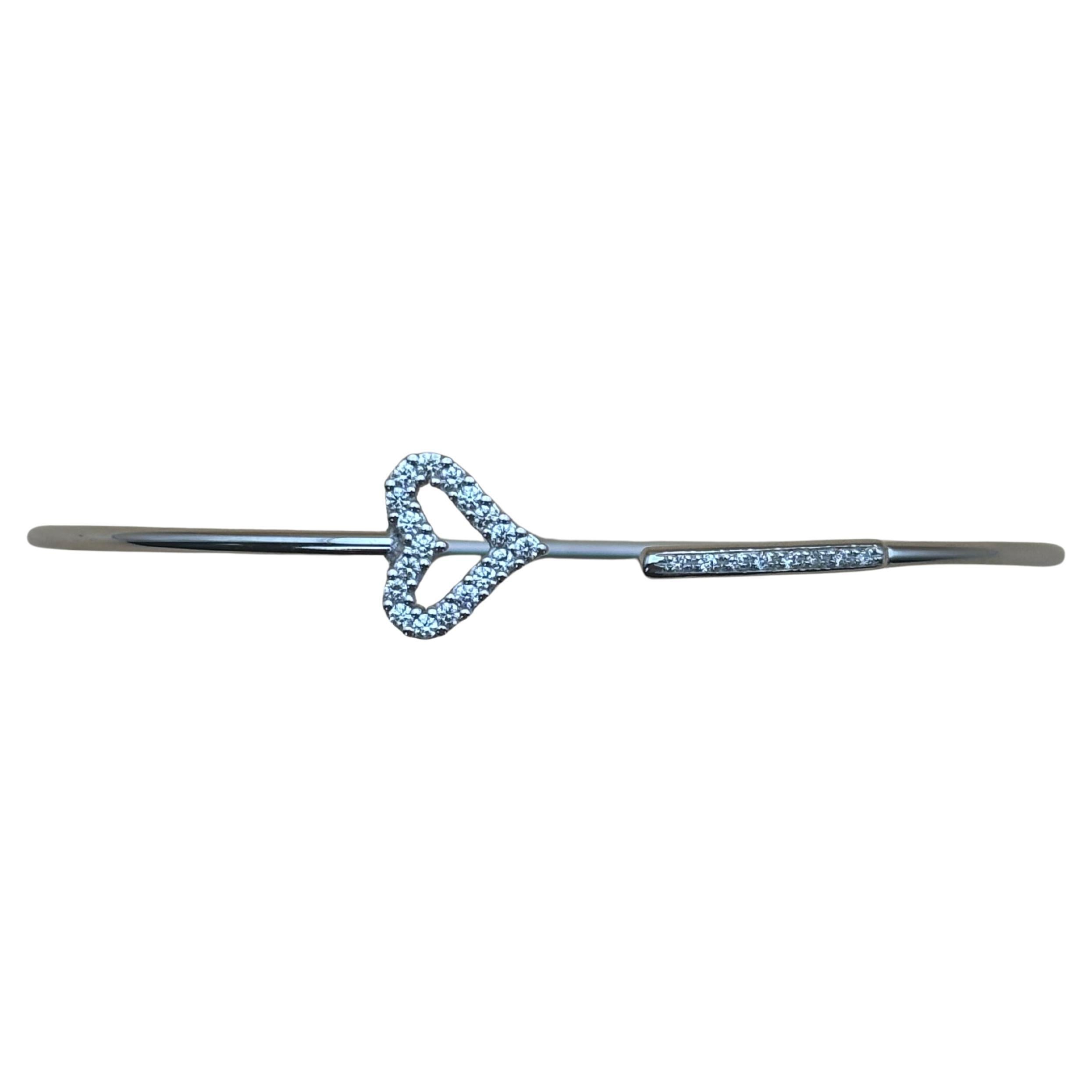 Diamond Open Heart Bracelet For Sale