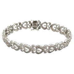 Diamond Open Heart Gold Link Vintage Bracelet