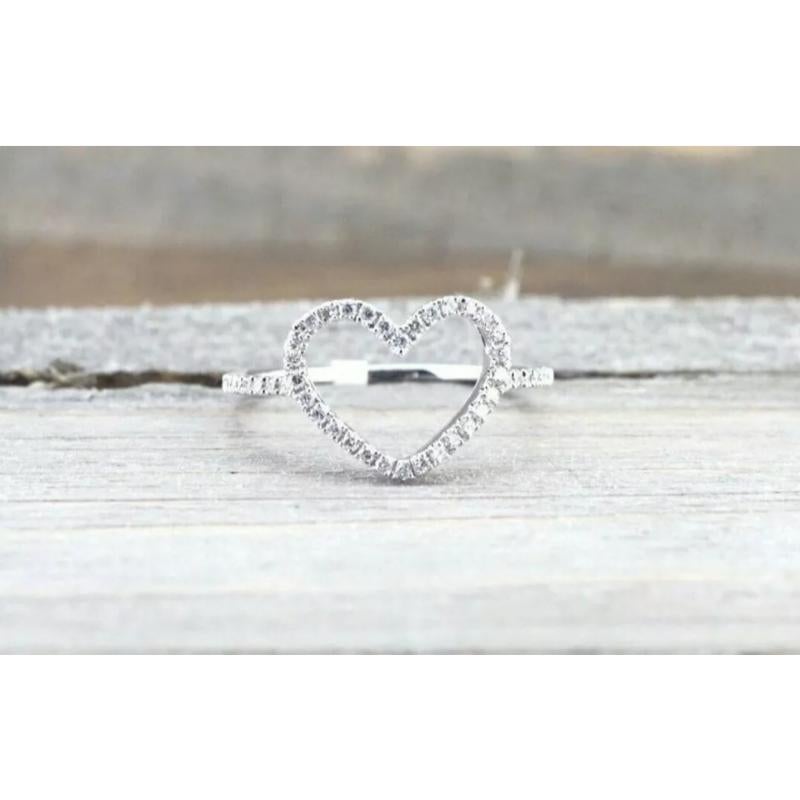 Diamond Open Heart Ring 14k Solid Gold Couple Ring Anniversary Ring Fashion Band
Light weight can be worn everyday

Additional information:
Condition: New with tags: A brand-new, unused, and unworn item (including handmade items) in the original