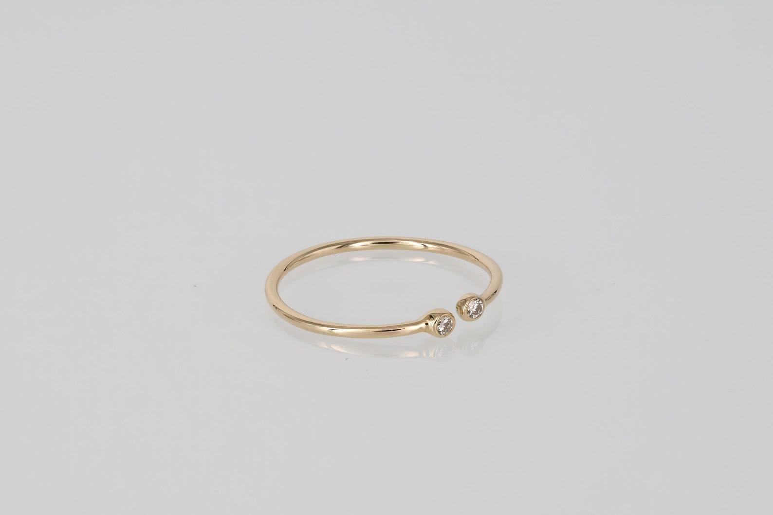 Diamond Open Ring 14K Gold Ring Diamond Promise Ring For Women Anniversary Gift. In New Condition For Sale In Chicago, IL