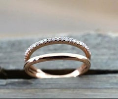 Offener Diamant-Verlobungsring 14k Massivgold Verlobungsring Ehering.