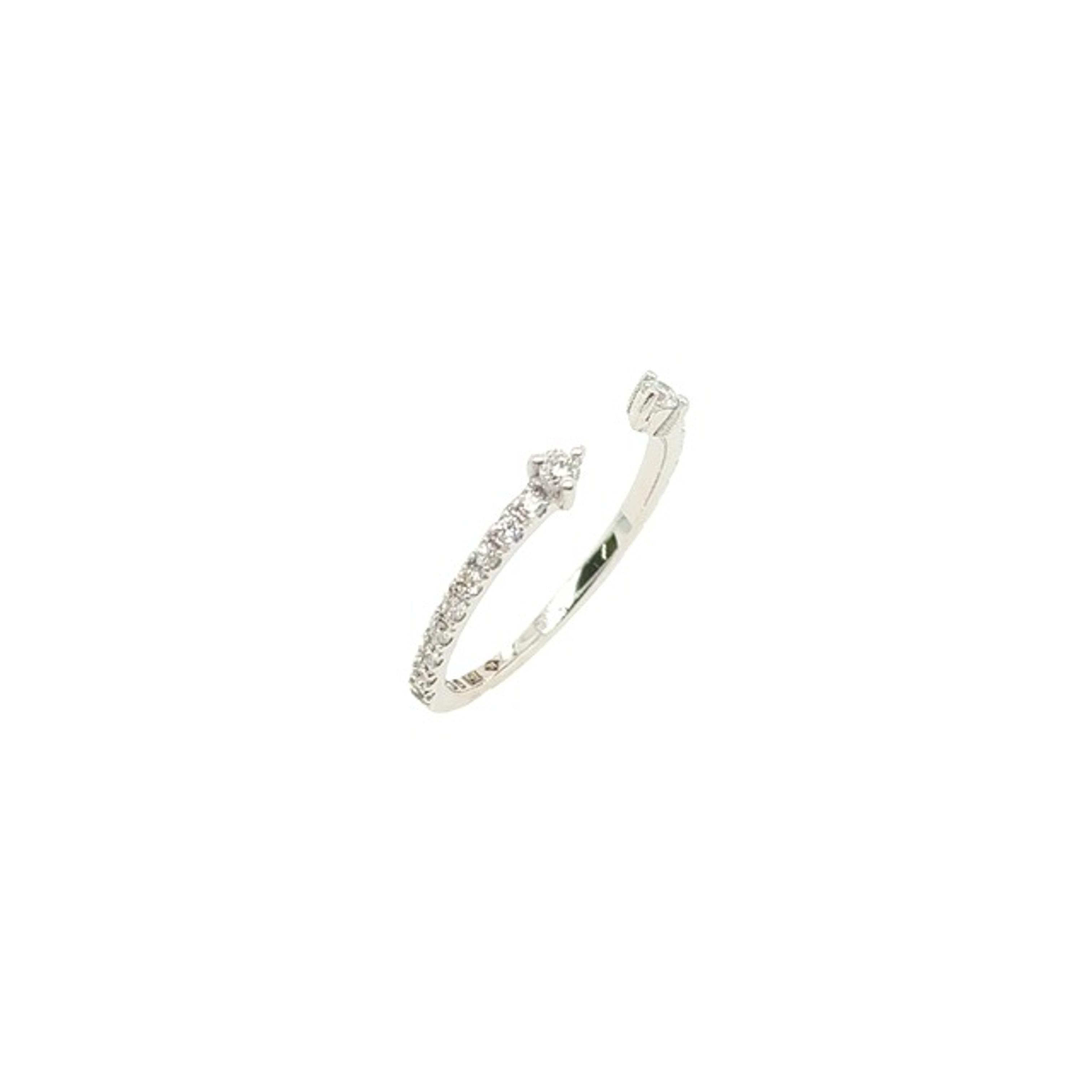 Offener Diamant-Ehering aus 18 Karat Weißgold, zum Einbau in einen Verlobungsring mit Diamanten (Rundschliff) im Angebot