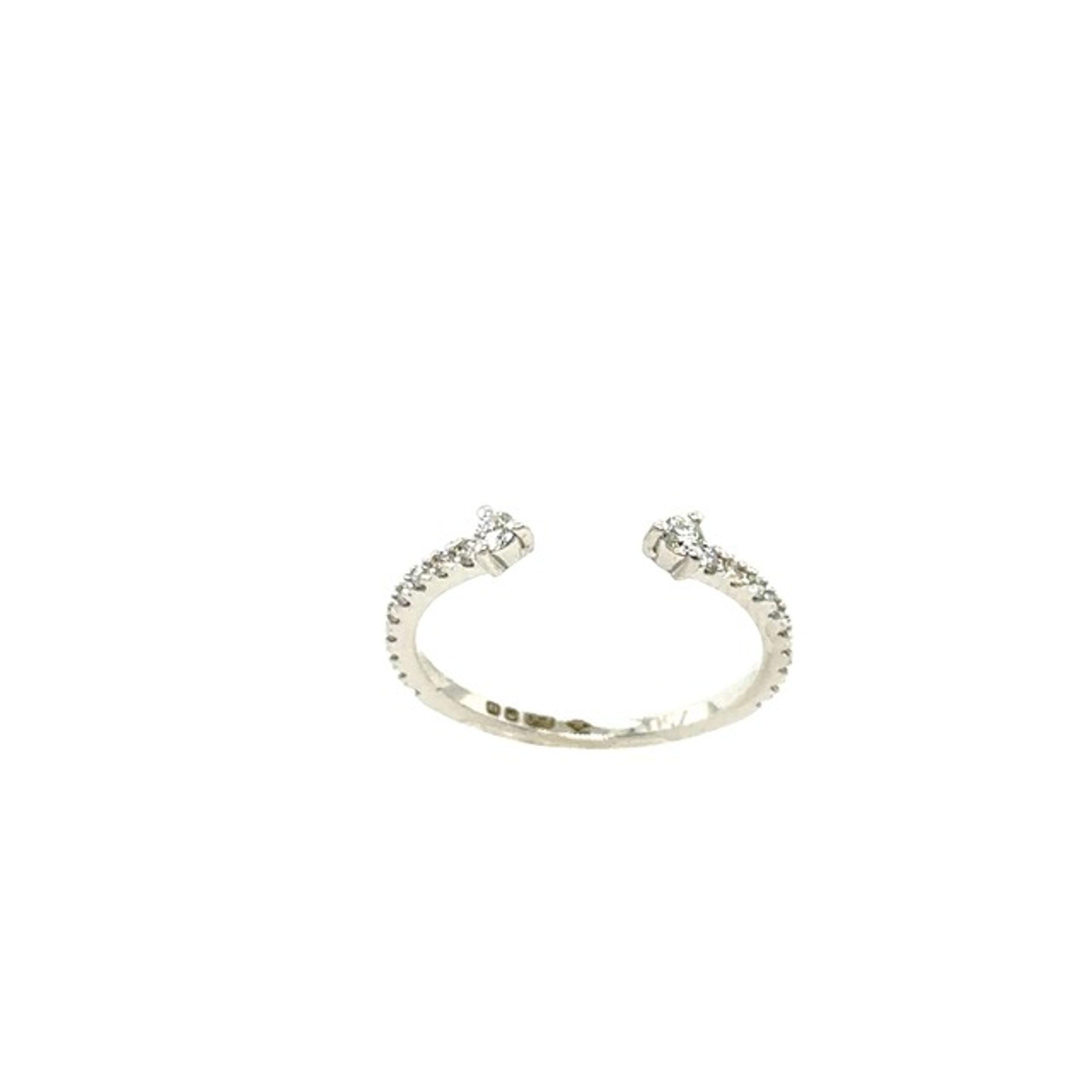 Offener Diamant-Ehering aus 18 Karat Weißgold, zum Einbau in einen Verlobungsring mit Diamanten im Zustand „Hervorragend“ im Angebot in London, GB