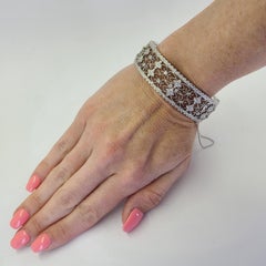 Diamond Openwork Hinged Bangle Bracelet