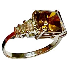 Bague orange en diamant 4.02 Ct cushion Cut avec 6 diamants avec certificat ! NEW