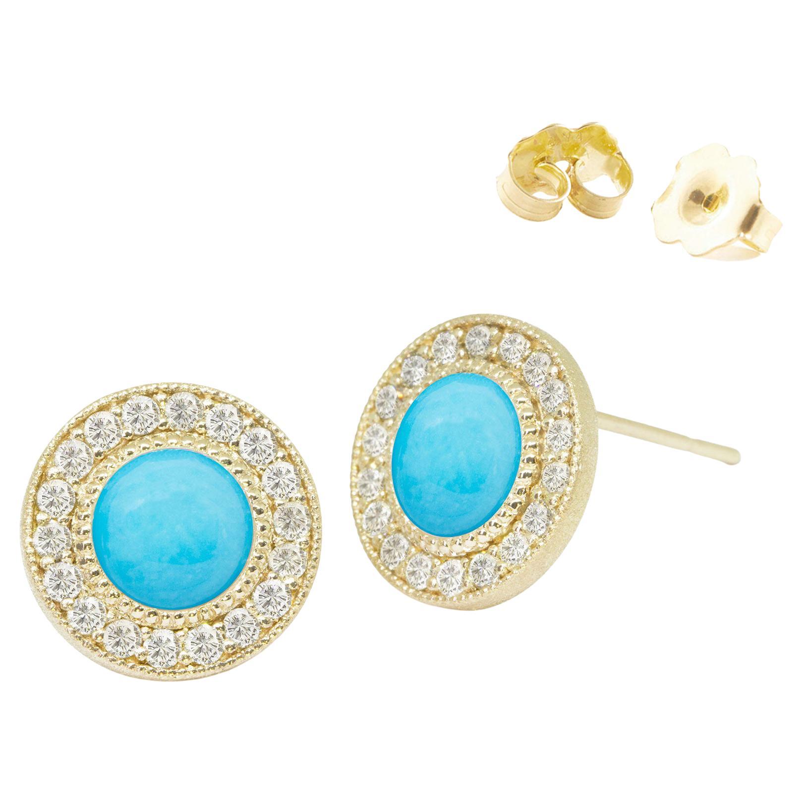 Aqua Orbit Stud Earrings main image 1