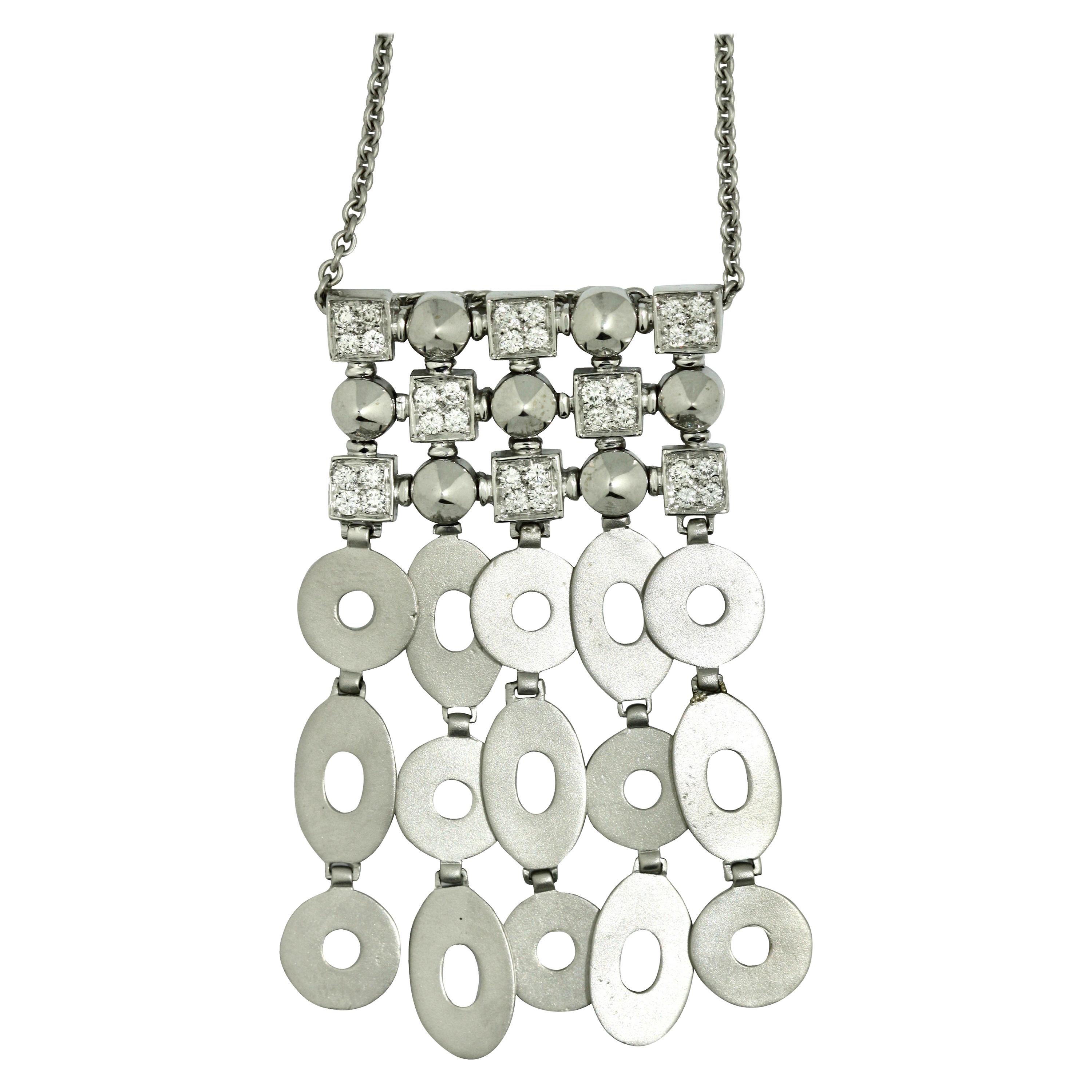 Dangling Diamond White Gold Necklace at 1stDibs
