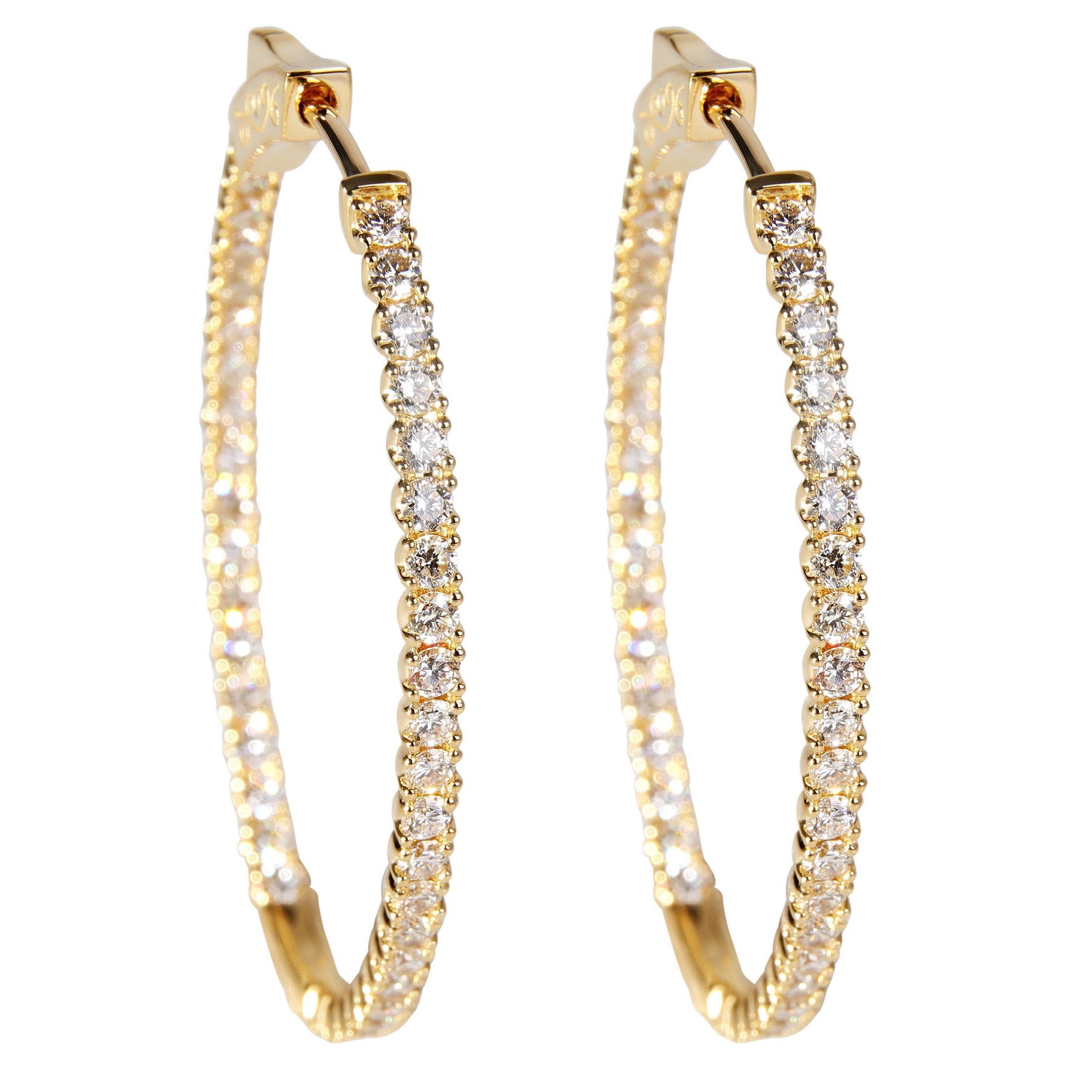 Louis Vuitton pre-owned 18kt Gold Idylle Blossom Diamond Hoop Earrings -  Farfetch