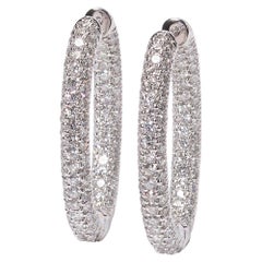 Diamond Oval Hoop Earrings, 7.60 Carat