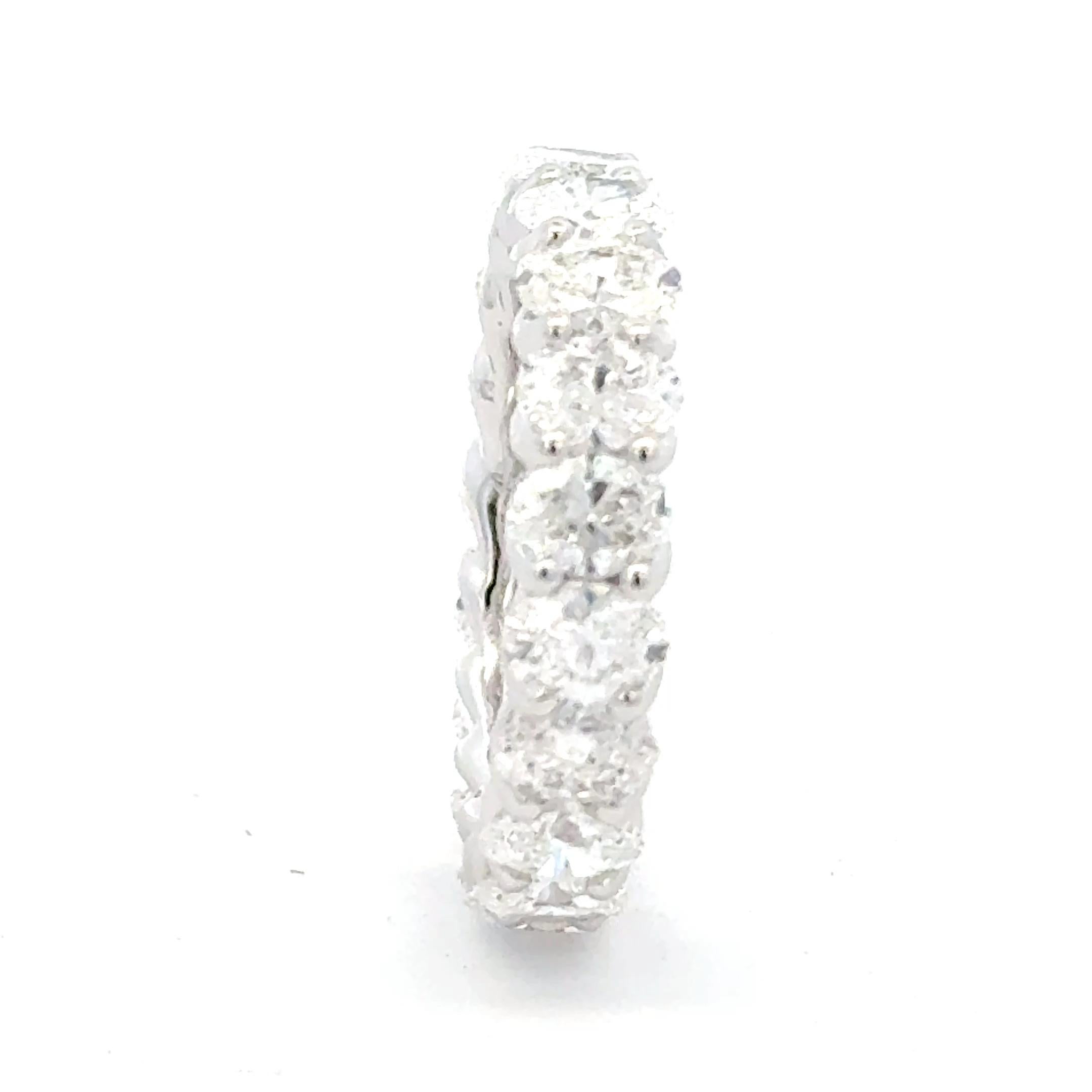 Modern Diamond oval Shape Eternity Band For Sale